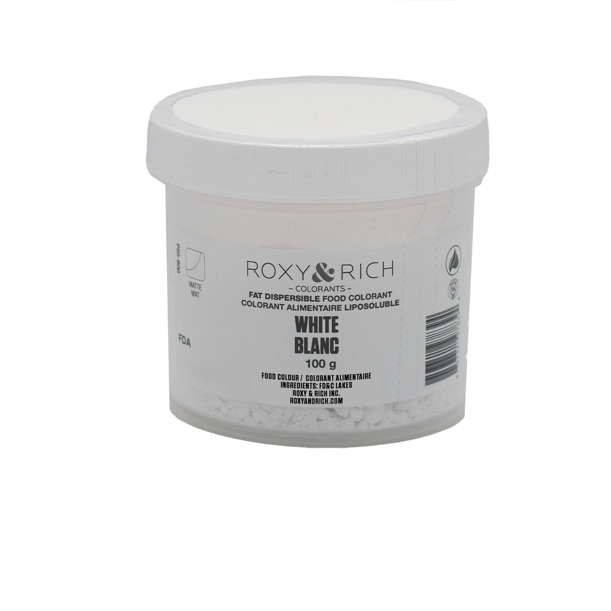 Colorant Alimentaire Liposoluble Blanc 100g - Roxy & Rich - Colorant alimentaire liposoluble - P50-B00 - La Guilde Culinaire