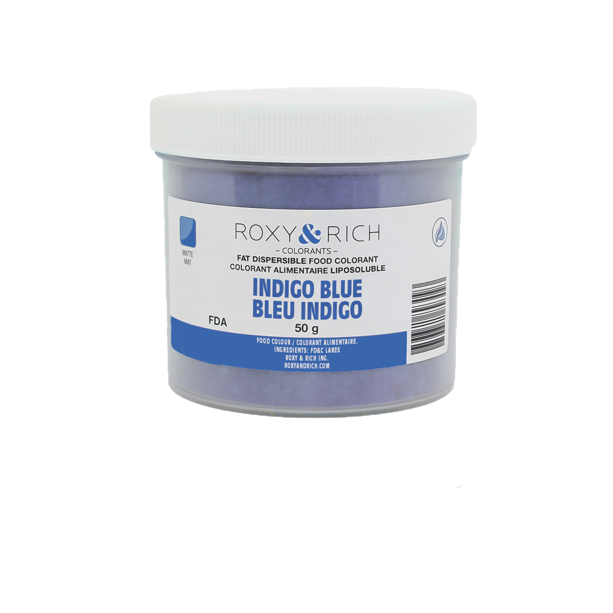 Colorant Alimentaire Liposoluble Bleu Indigo 50g - Roxy & Rich - Colorant alimentaire liposoluble - P50-B06 - La Guilde Culinaire