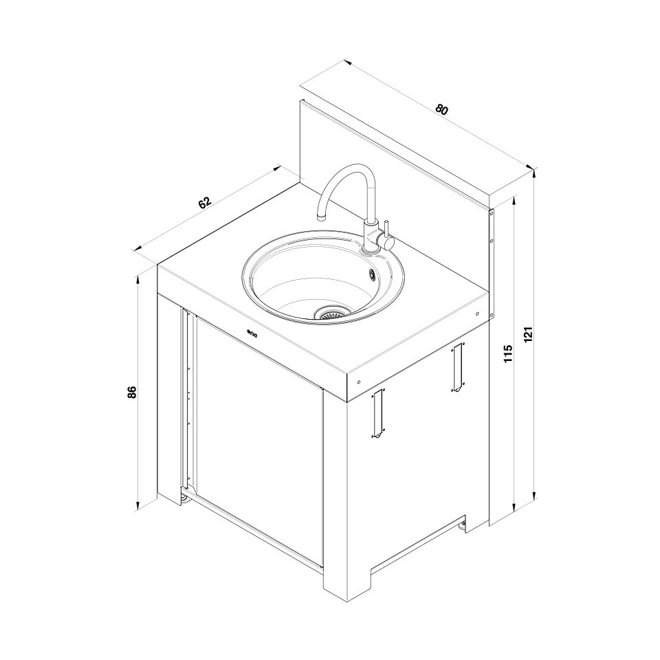 Modulo Évier - ENO - Meuble de cuisine extérieur - - La Guilde Culinaire