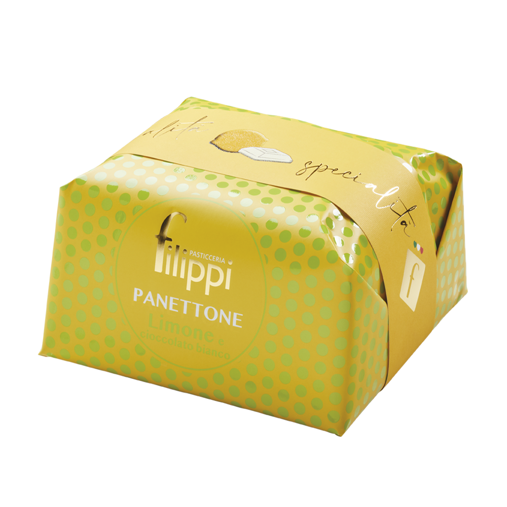 Panettone aux écorces de citron confites et chocolat blanc 500g - Filippi Pâtisserie - Panettone - - La Guilde Culinaire