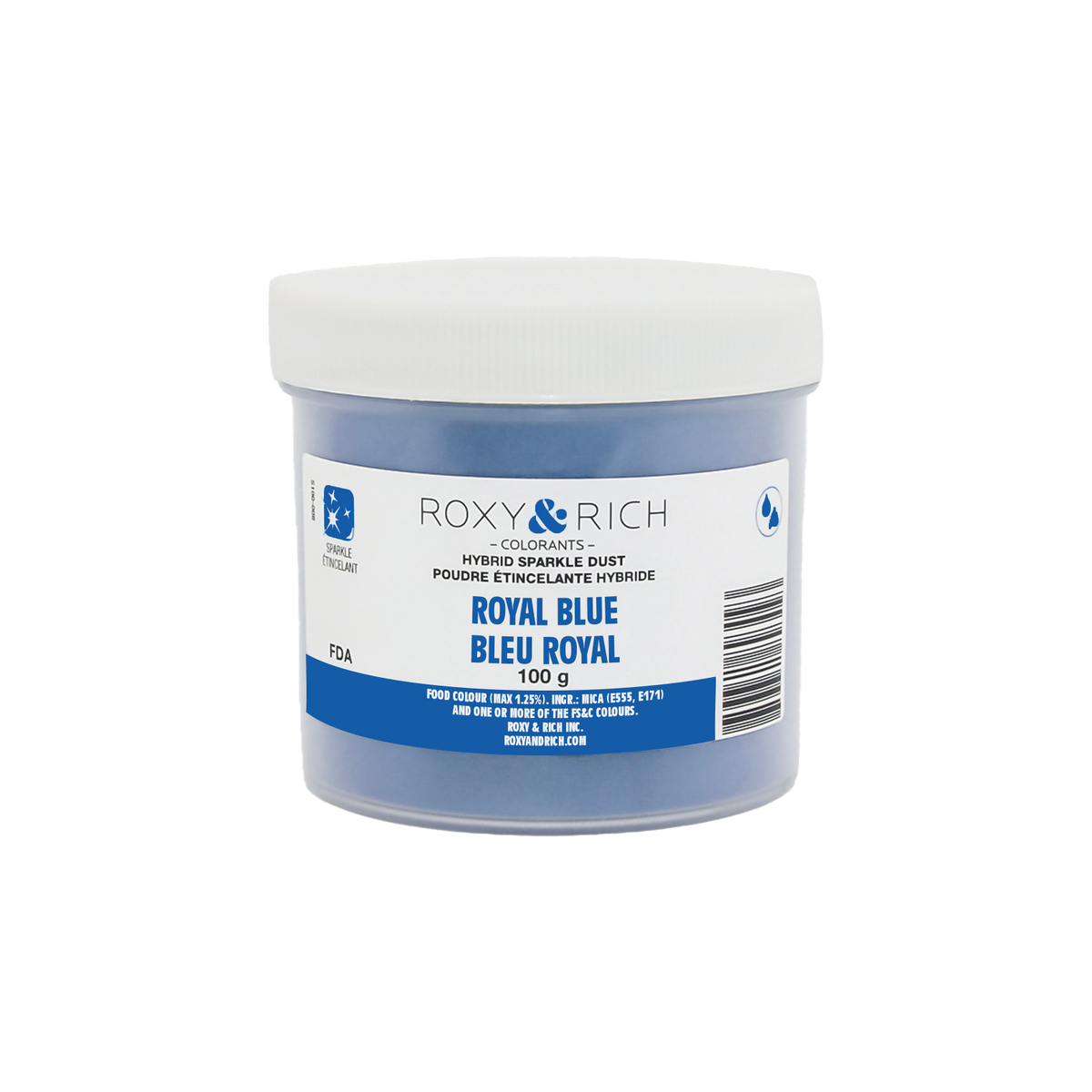 Poudre étincelante hybride Bleu Royal 100g - Roxy & Rich - Poudre étincelante - S100-005 - La Guilde Culinaire