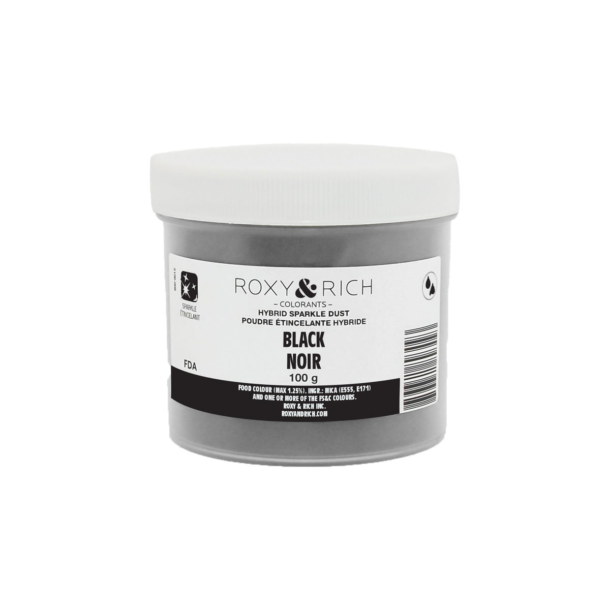 Poudre étincelante hybride Noir 100g - Roxy & Rich - Poudre étincelante - S100-014 - La Guilde Culinaire