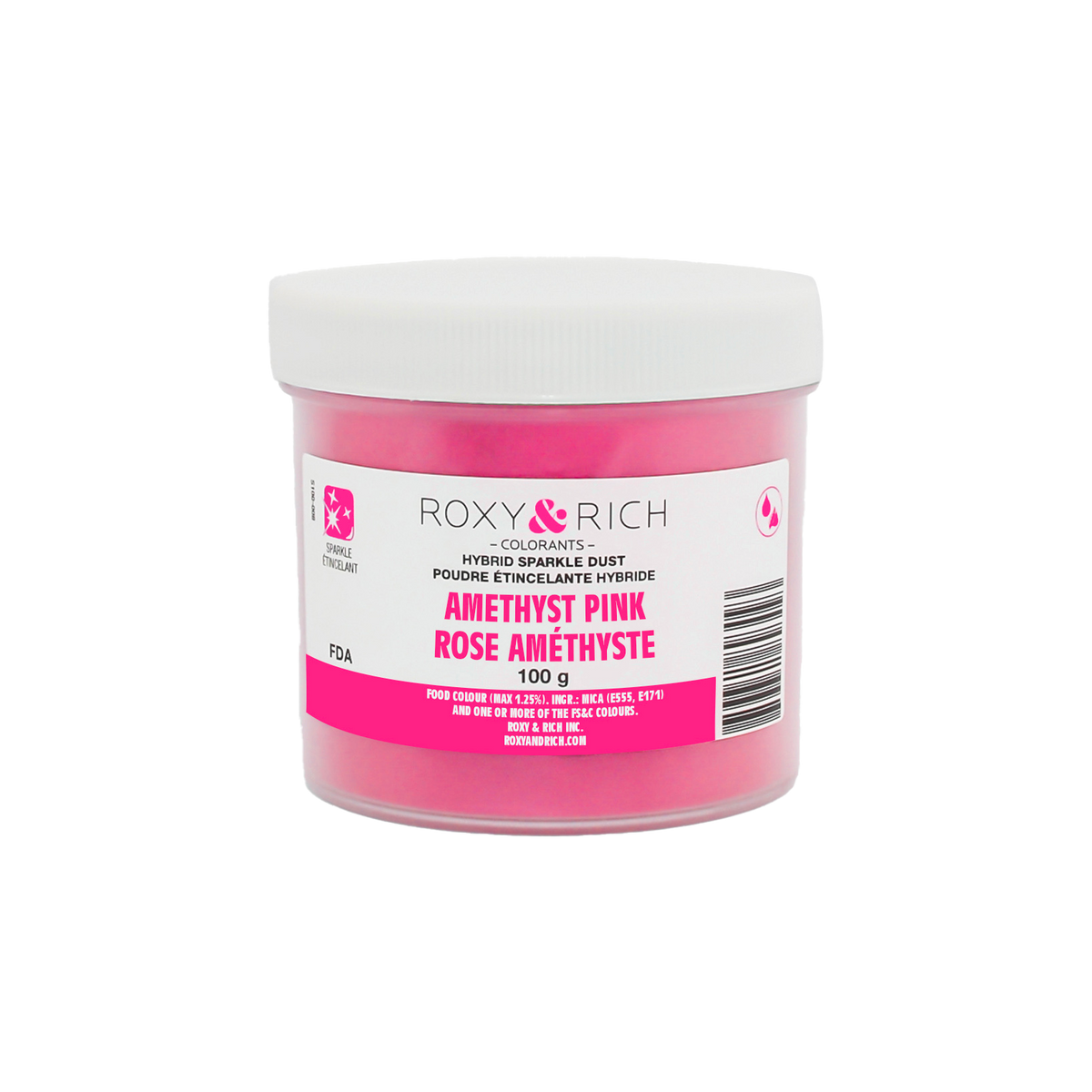 Poudre étincelante hybride Rose Améthyste 100g - Roxy & Rich - Poudre étincelante - S100-021 - La Guilde Culinaire