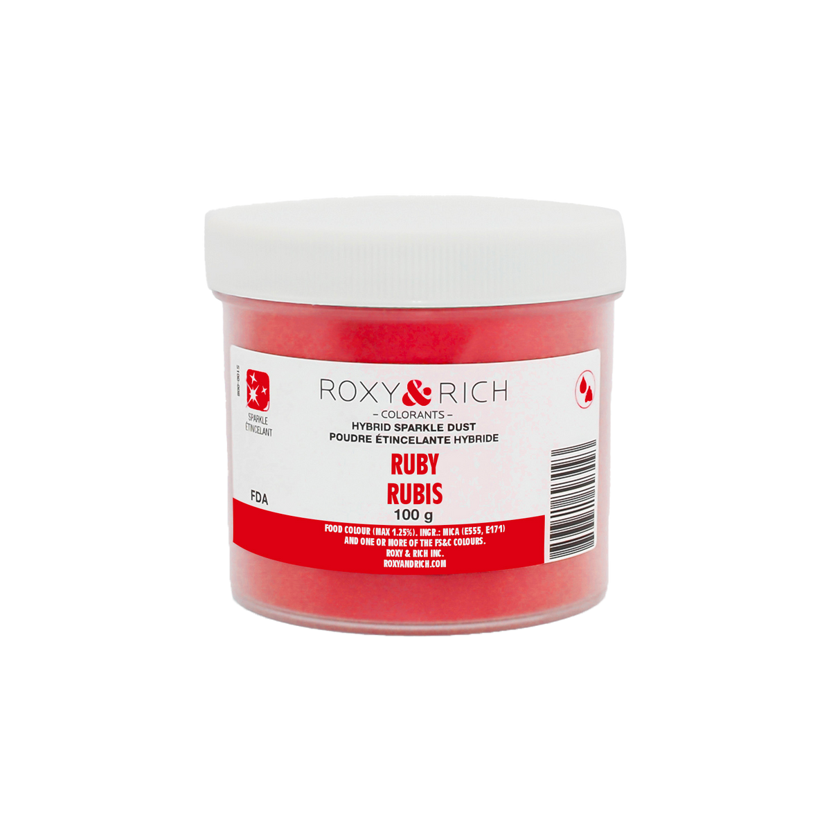 Poudre étincelante hybride Rubis 100g - Roxy & Rich - Poudre étincelante - S100-032 - La Guilde Culinaire