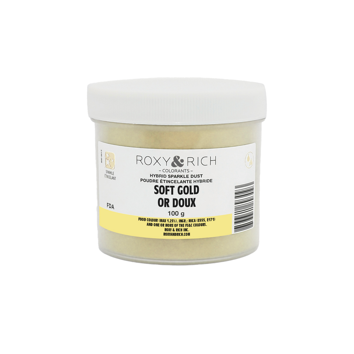 Poudre étincelante hybride Or Doux 100g - Roxy & Rich - Poudre étincelante - S100-045 - La Guilde Culinaire