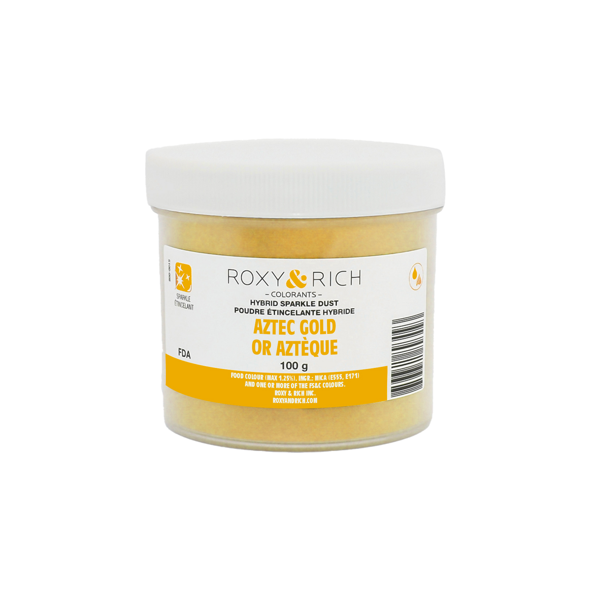 Poudre étincelante hybride Or Aztèque 100g - Roxy & Rich - Poudre étincelante - S100-047 - La Guilde Culinaire