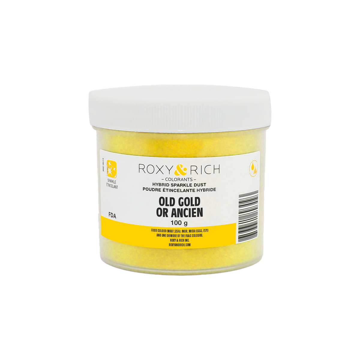 Poudre étincelante hybride Or Ancien 100g - Roxy & Rich - Poudre étincelante - S100-048 - La Guilde Culinaire