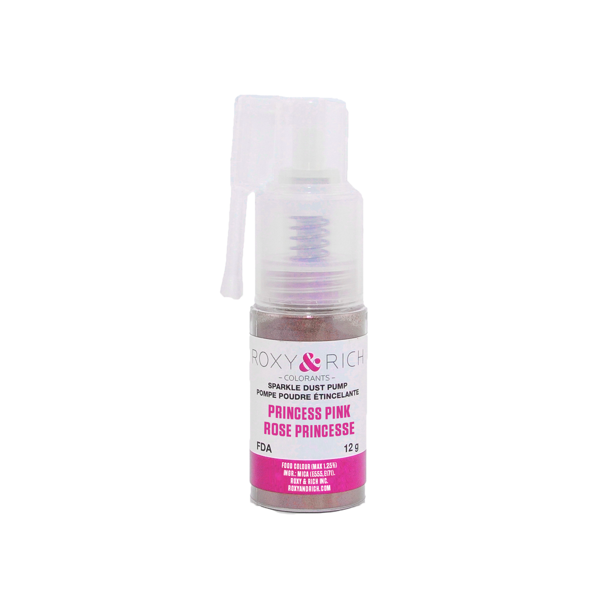 Pompes pour poudres étincelantes Rose Princesse 12g - Roxy & Rich - Poudre étincelante - S12-020P - La Guilde Culinaire