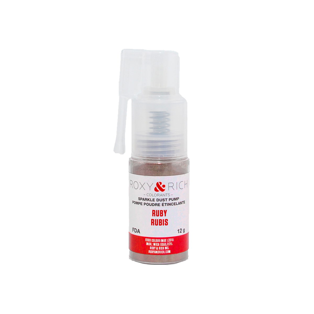 Pompes pour poudres étincelantes Rubis 12g - Roxy & Rich - Poudre étincelante - S12-032P - La Guilde Culinaire
