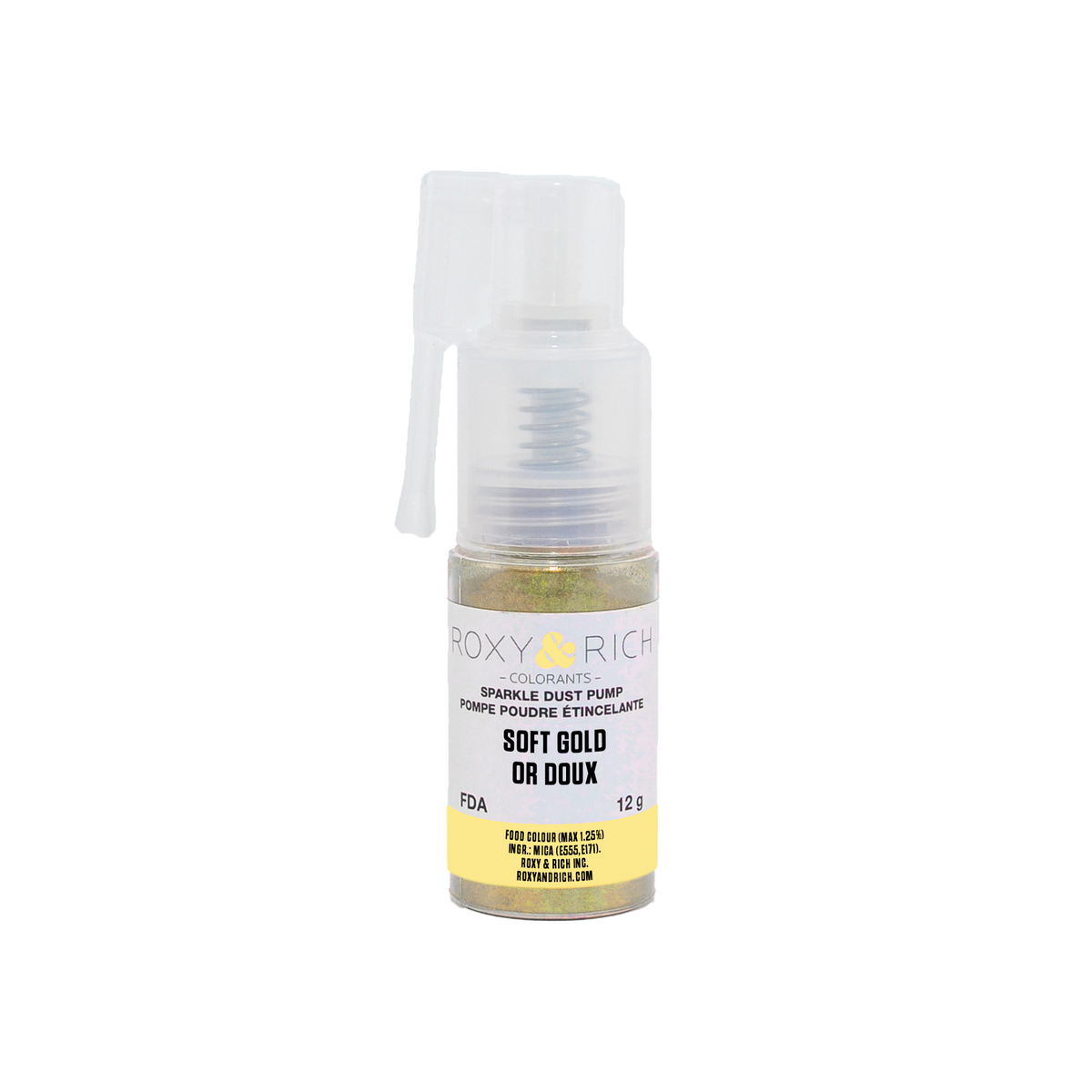 Pompes pour poudres étincelantes Or Doux 12g - Roxy & Rich - Poudre étincelante - S12-045P - La Guilde Culinaire