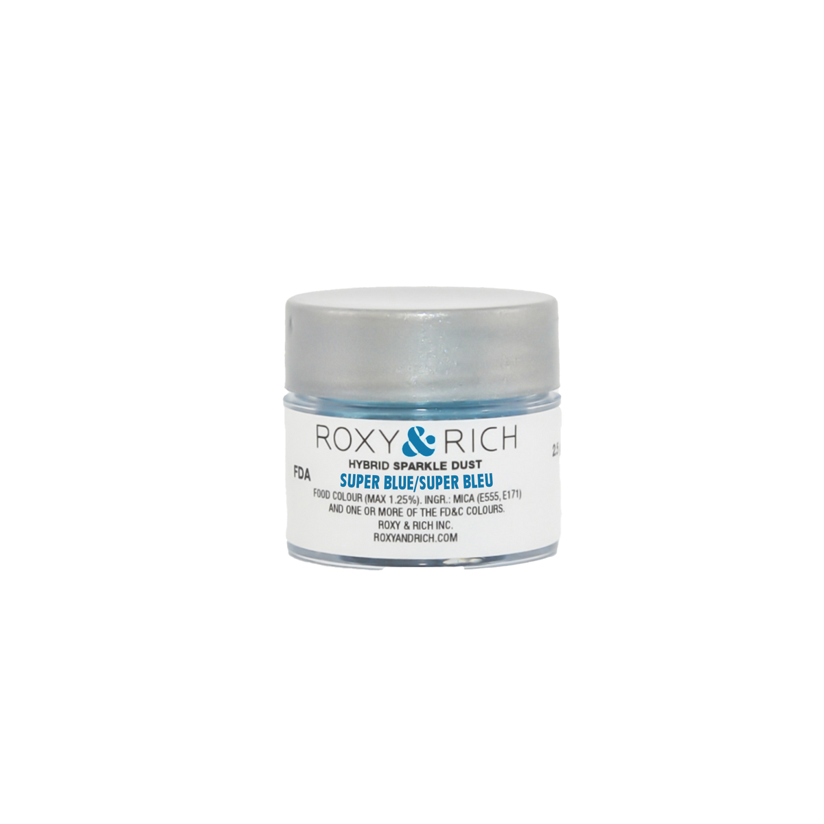 Poudre étincelante hybride Super Bleu 2.5g - Roxy & Rich - Poudre étincelante - S2-007 - La Guilde Culinaire