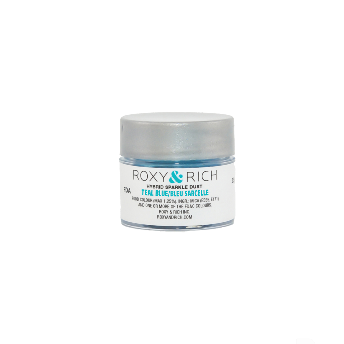 Poudre étincelante hybride Bleu Sarcelle 2.5g - Roxy & Rich - Poudre étincelante - S2-008 - La Guilde Culinaire