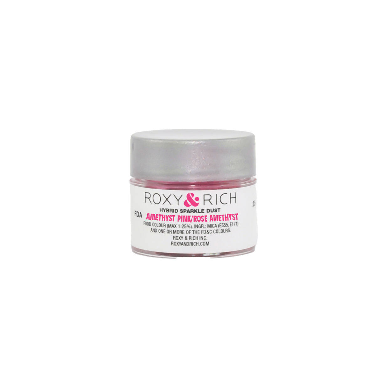 Poudre étincelante hybride Rose Améthyste 2.5g - Roxy & Rich - Poudre étincelante - S2-021 - La Guilde Culinaire