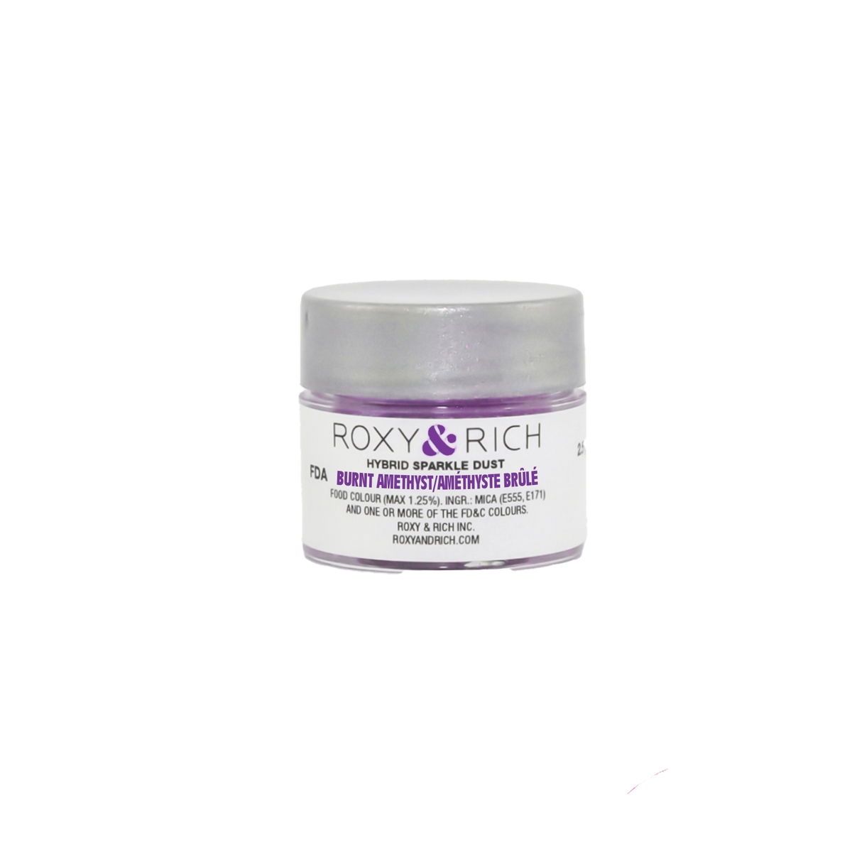 Poudre étincelante hybride Améthyste Brûlée 2.5g - Roxy & Rich - Poudre étincelante - S2-043 - La Guilde Culinaire
