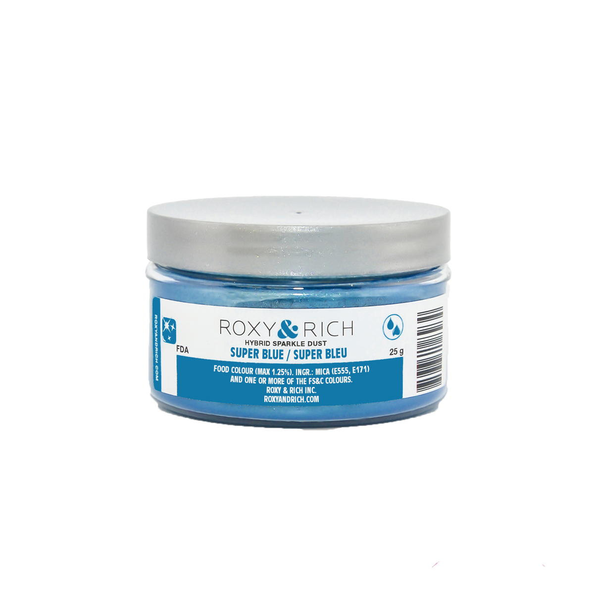Poudre étincelante hybride Super Bleu 25g - Roxy & Rich - Poudre étincelante - S25-007 - La Guilde Culinaire