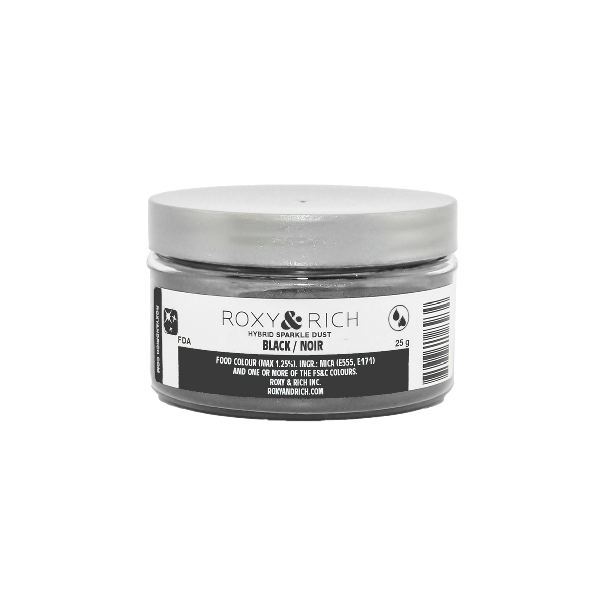 Poudre étincelante hybride Noir 25g - Roxy & Rich - Poudre étincelante - S25-014 - La Guilde Culinaire