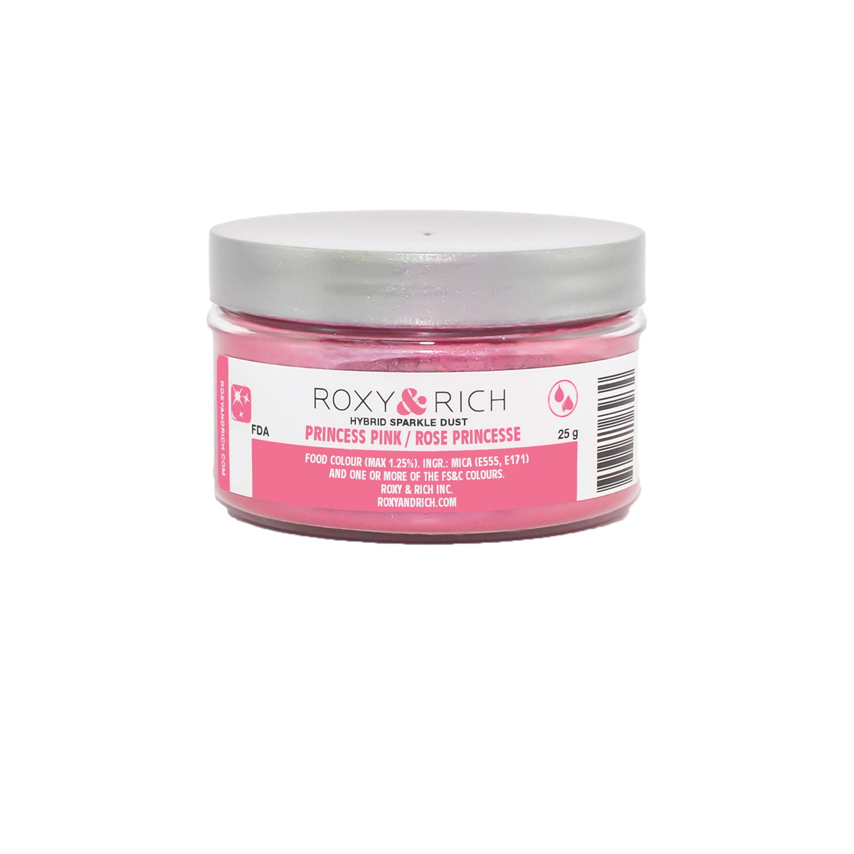 Poudre étincelante hybride Rose Princesse 25g - Roxy & Rich - Poudre étincelante - S25-020 - La Guilde Culinaire