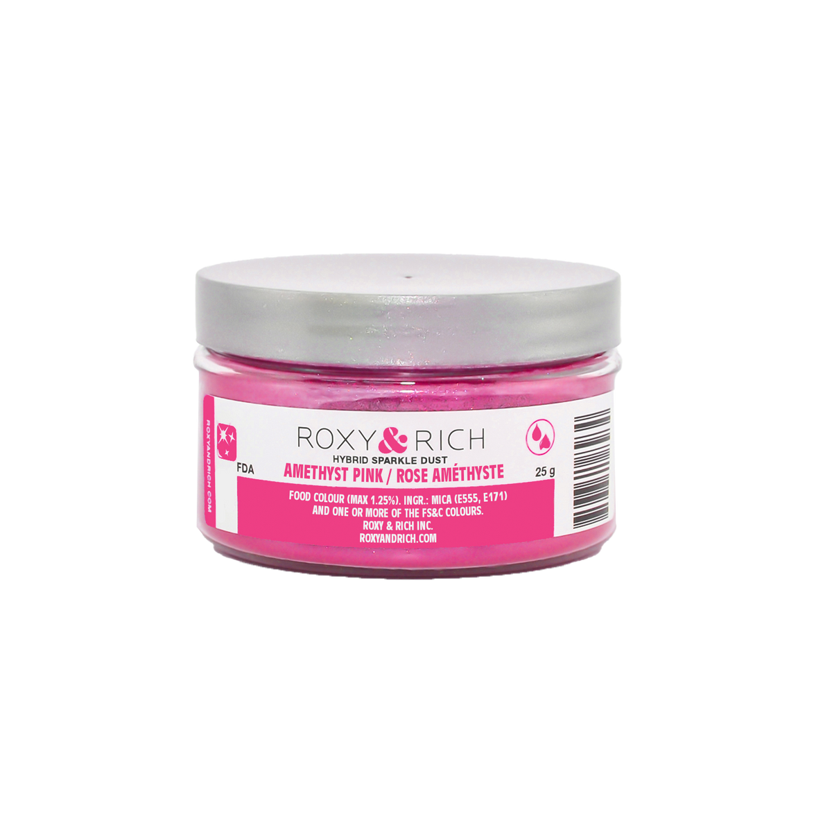 Poudre étincelante hybride Rose Améthyste 25g - Roxy & Rich - Poudre étincelante - S25-021 - La Guilde Culinaire
