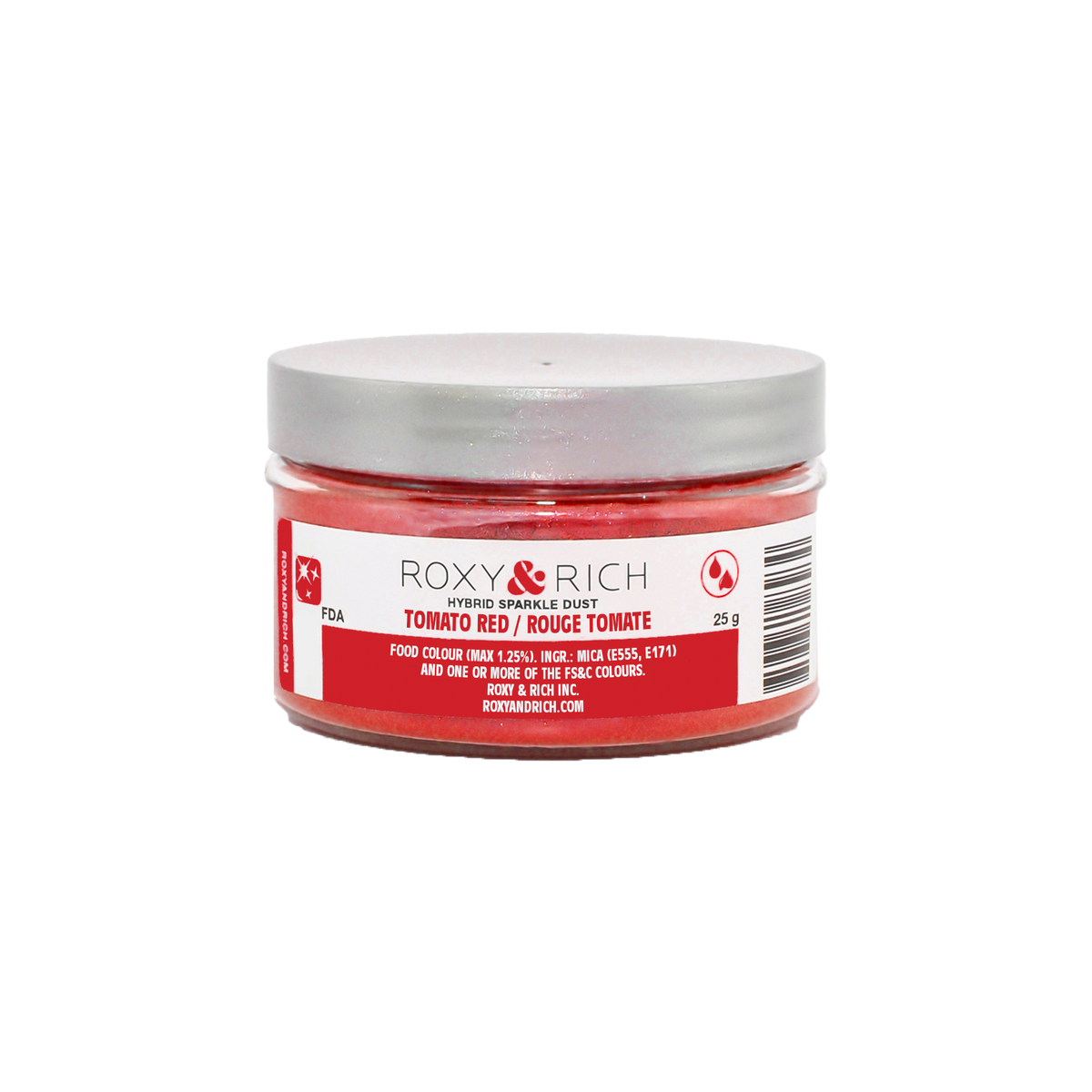 Poudre étincelante hybride Rouge Tomate 25g - Roxy & Rich - Poudre étincelante - S25-026 - La Guilde Culinaire