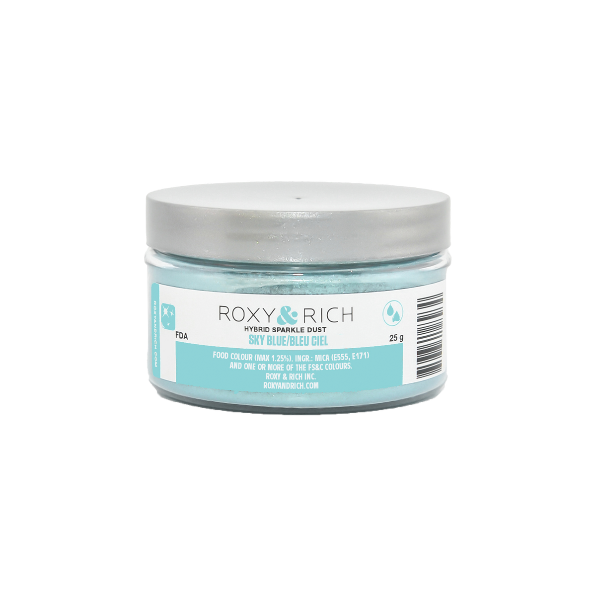Poudre étincelante hybride Bleu Ciel 25g - Roxy & Rich - Poudre étincelante - S25-041 - La Guilde Culinaire