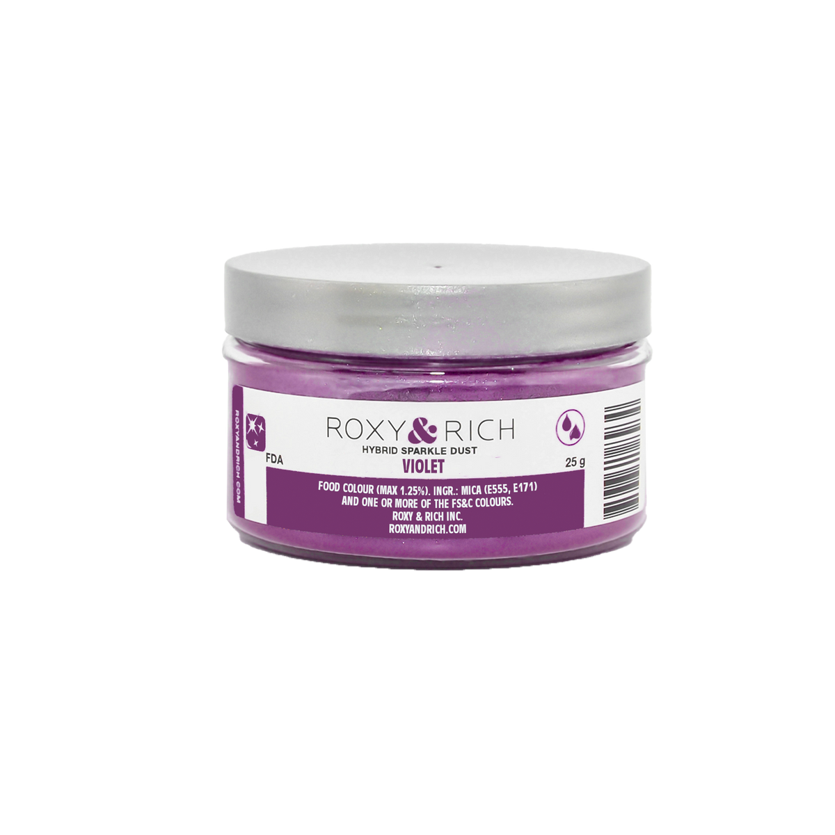 Poudre étincelante hybride Violet 25g - Roxy & Rich - Poudre étincelante - S25-042 - La Guilde Culinaire