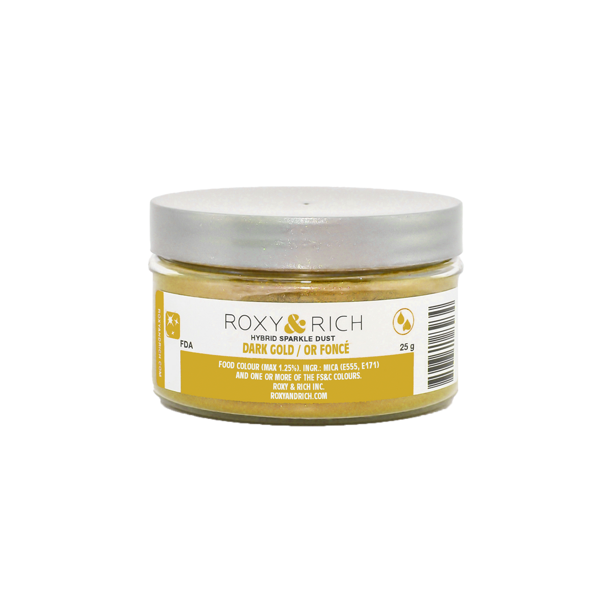 Poudre étincelante hybride Or Foncé 25g - Roxy & Rich - Poudre étincelante - S25-046 - La Guilde Culinaire