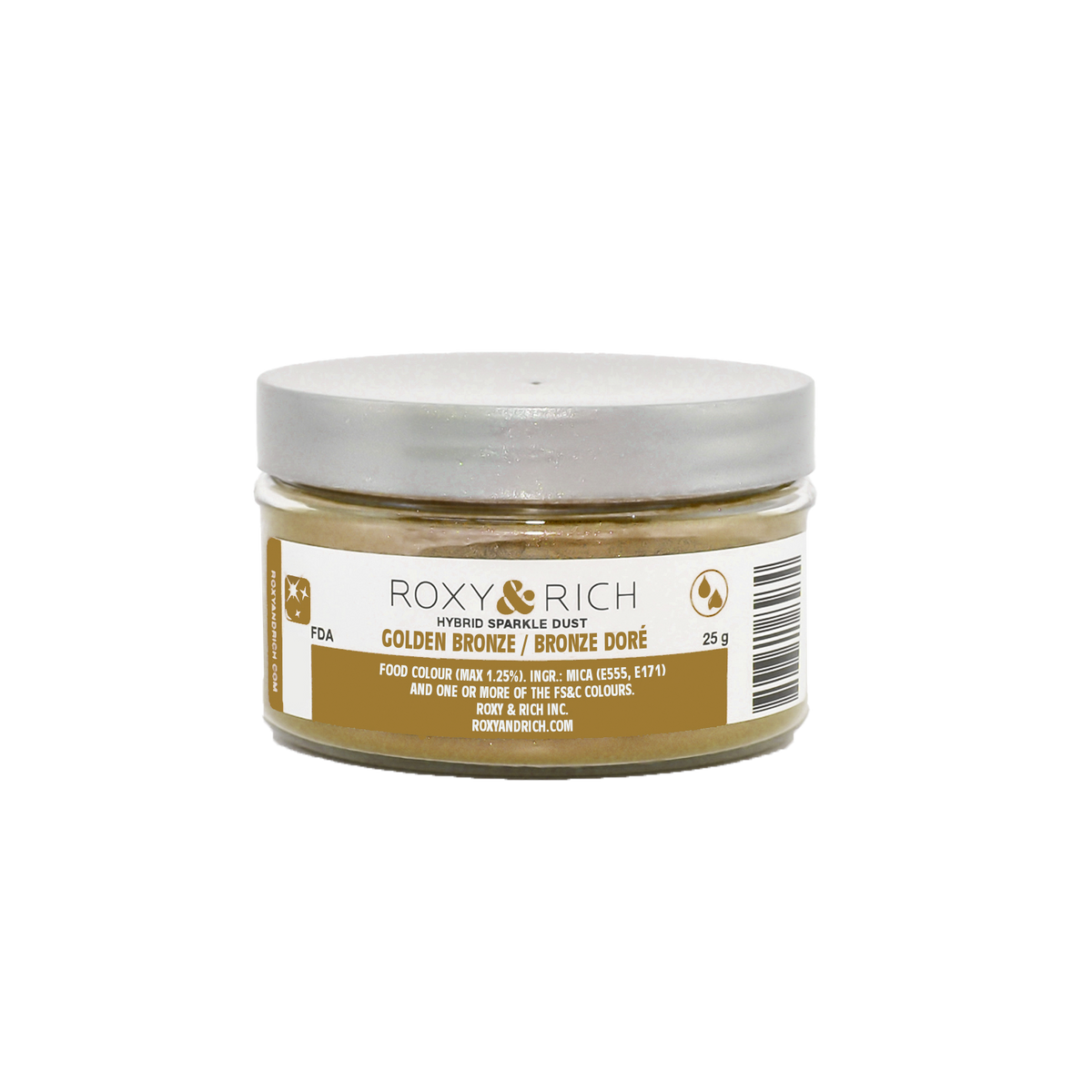 Poudre étincelante hybride Bronze Doré 25g - Roxy & Rich - Poudre étincelante - S25-051 - La Guilde Culinaire