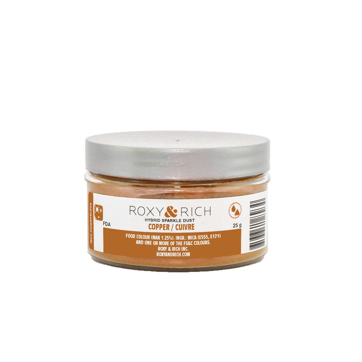 Poudre étincelante hybride Cuivre 25g - Roxy & Rich - Poudre étincelante - S25-052 - La Guilde Culinaire