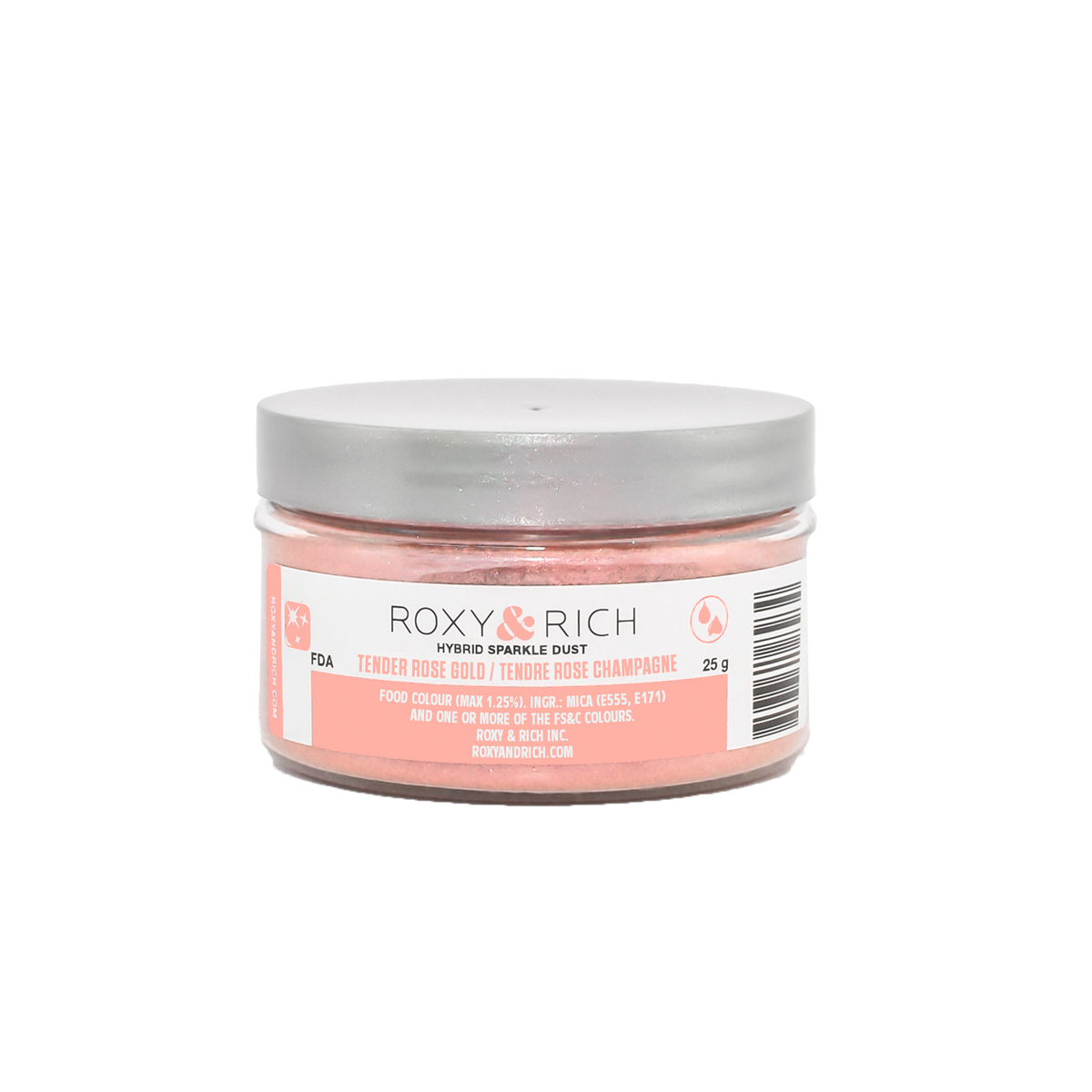 Poudre étincelante hybride Tendre Rose Champagne 25g - Roxy & Rich - Poudre étincelante - S25-053 - La Guilde Culinaire