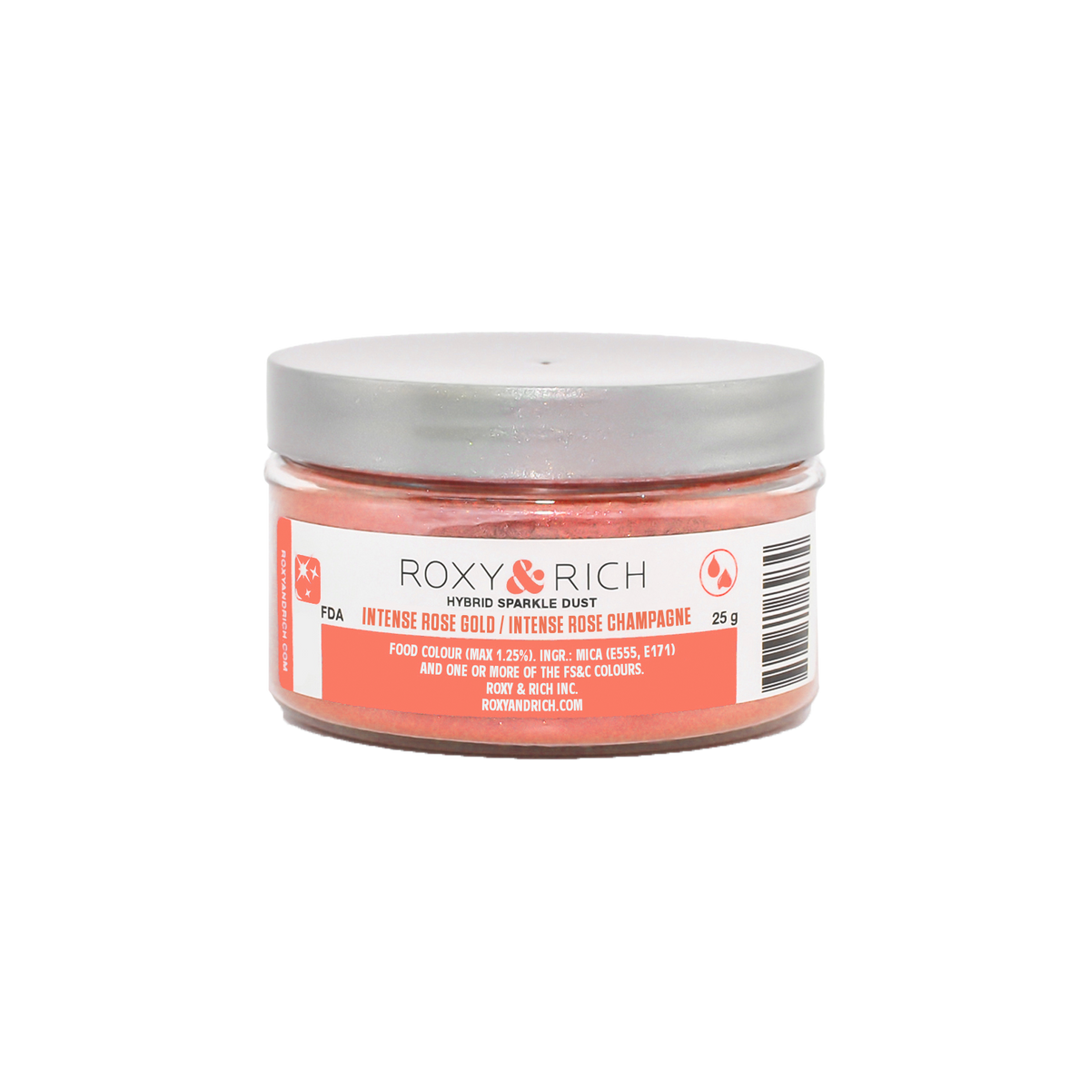 Poudre étincelante hybride Intense Rose Champagne 25g - Roxy & Rich - Poudre étincelante - S25-056 - La Guilde Culinaire