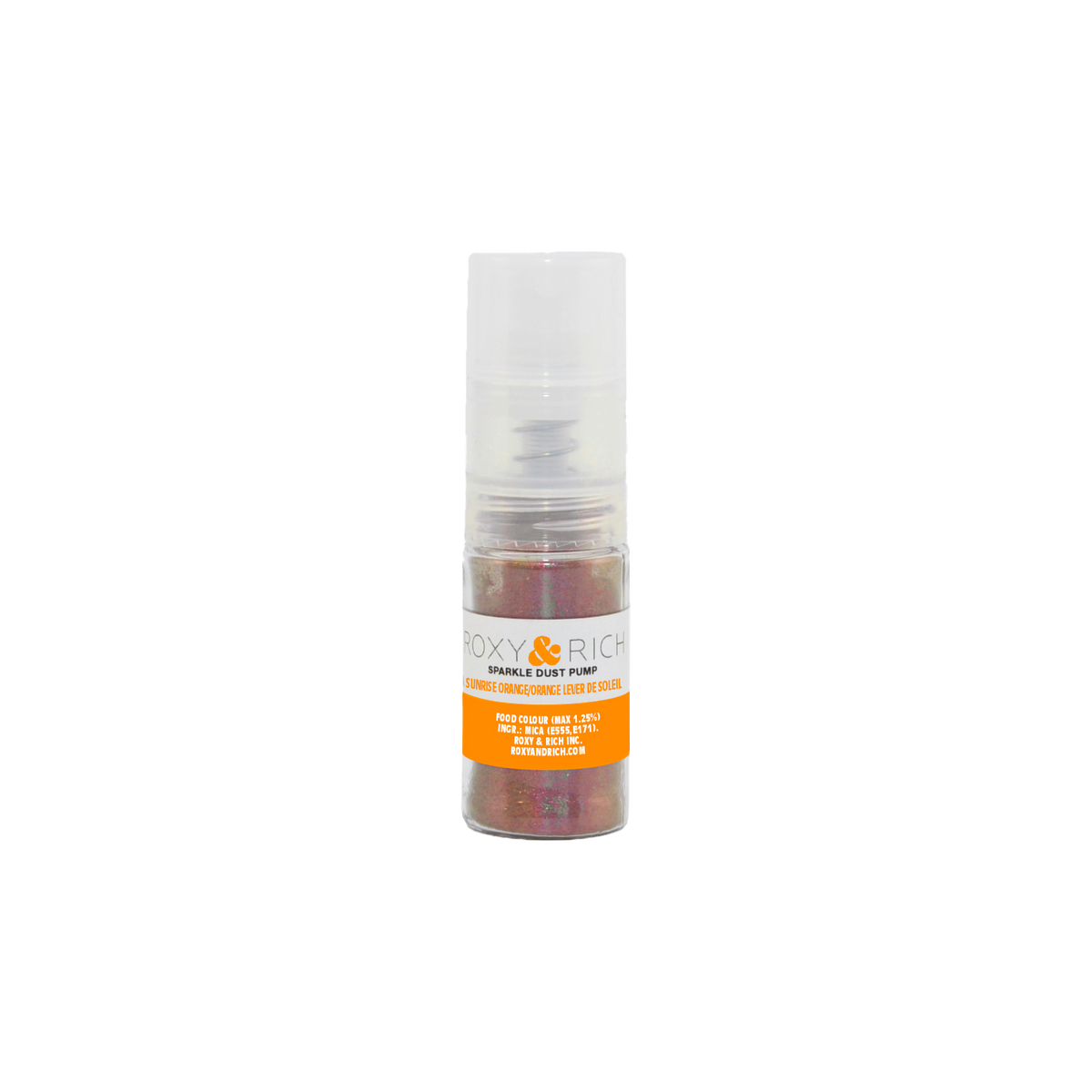 Pompes pour poudres étincelantes Orange Lever de Soleil 4g - Roxy & Rich - Poudre étincelante - S4-016P - La Guilde Culinaire