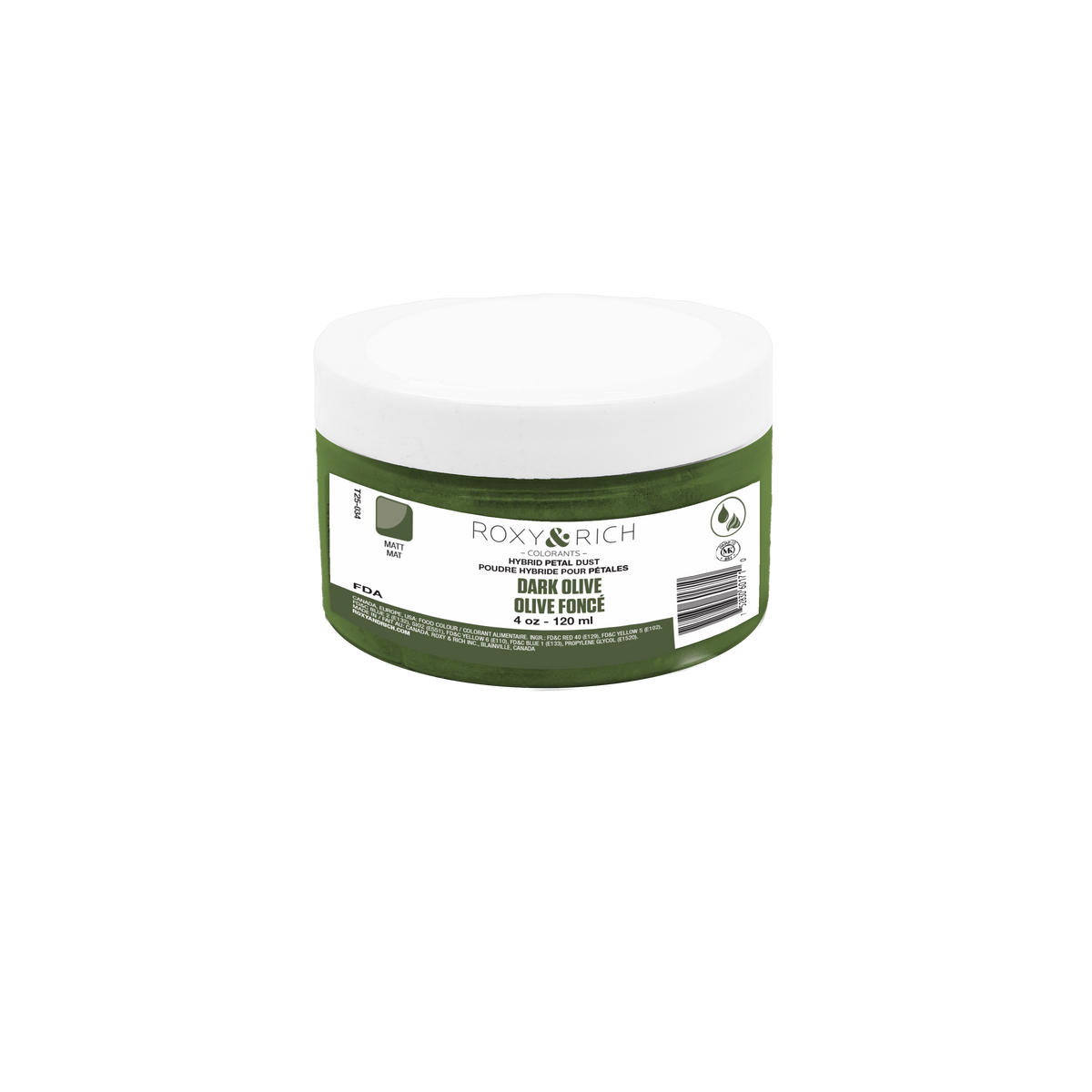 Poudres hybrides pour Pétales Olive Foncée 113g/ 4 oz - Roxy & Rich - Poudres Hybrides Pétales - T25-034 - La Guilde Culinaire
