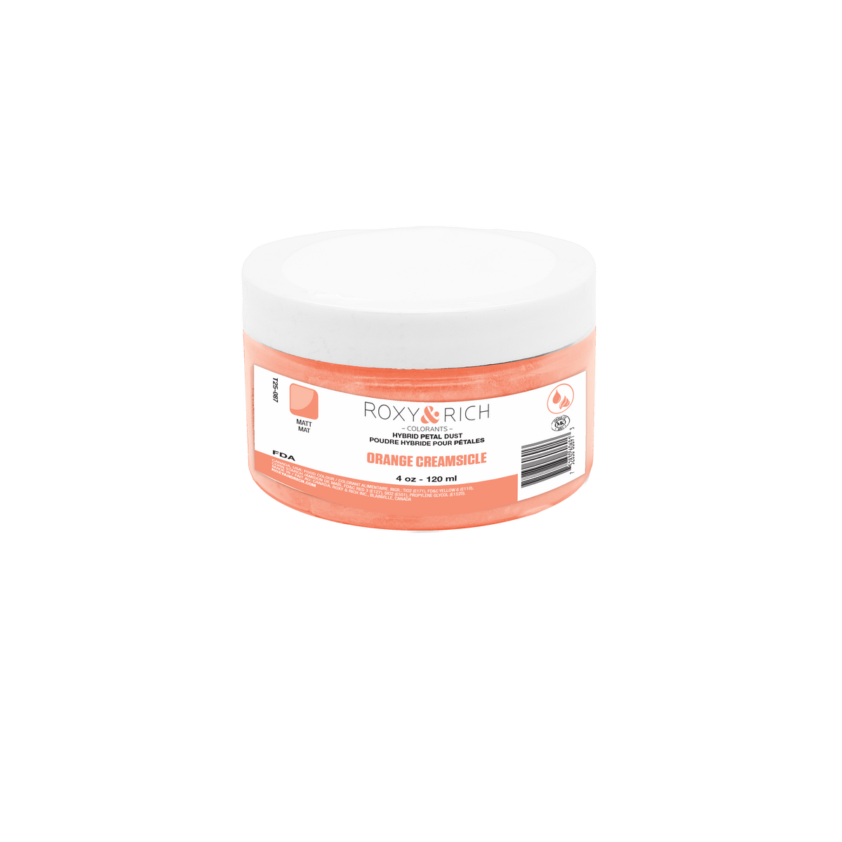 Poudres hybrides pour Pétales Orange Crème Glacée 113g/ 4 oz - Roxy & Rich - Poudres Hybrides Pétales - T25-087 - La Guilde Culinaire