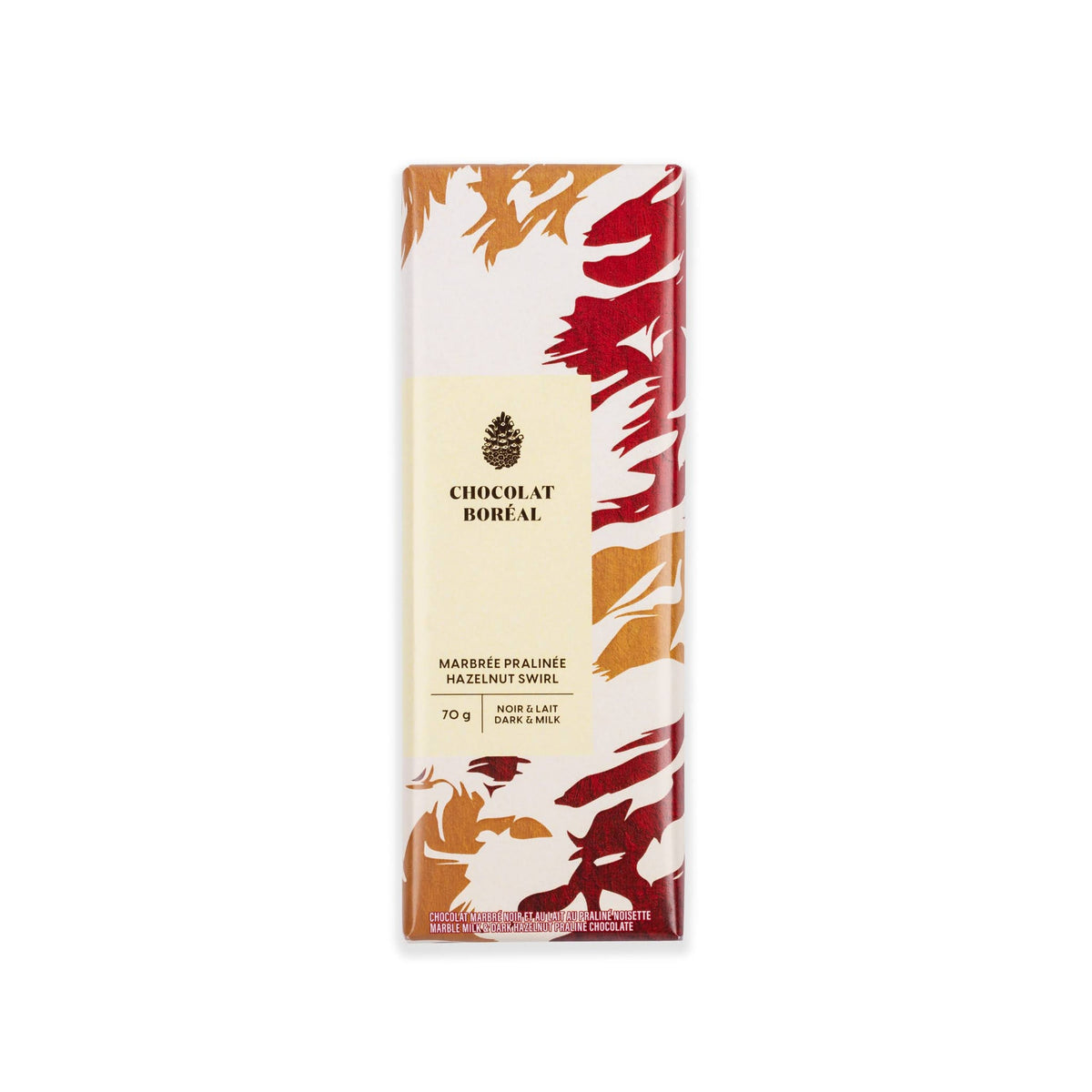 Tablette de chocolat Gourmande MARBRÉE - Praliné - Chocolat Boréal - Tablette de chocolat - - La Guilde Culinaire