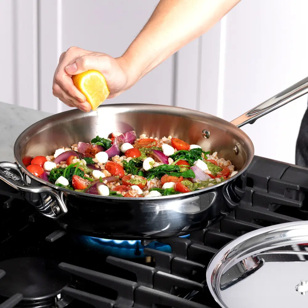 Sauteuse en acier inoxydable D3 avec couvercle - All-Clad - Poêle à frire - - La Guilde Culinaire