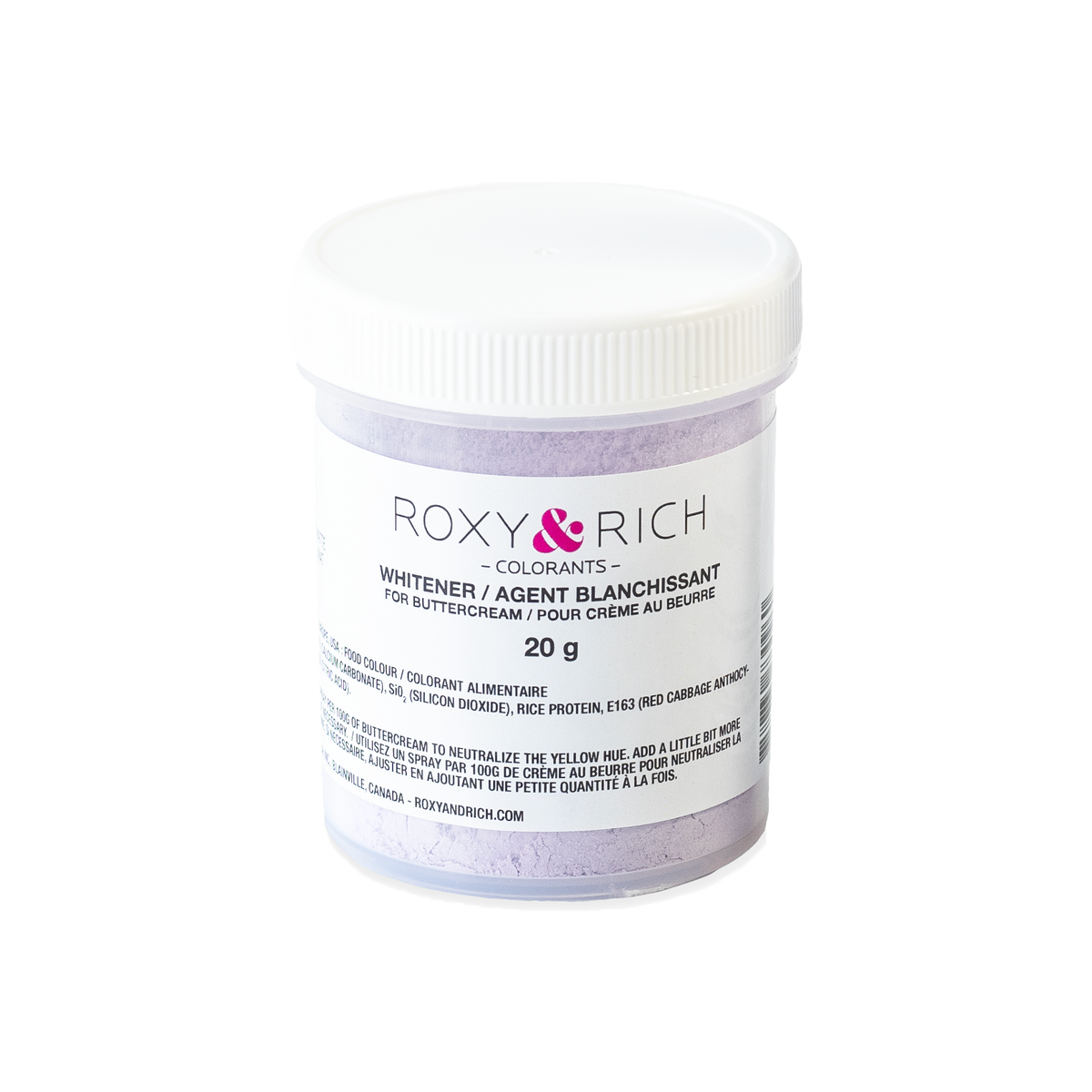 Agent blanchissant pour crème au beurre 20 g - Roxy & Rich - Colorant alimentaire liposoluble - CC20-000 - La Guilde Culinaire