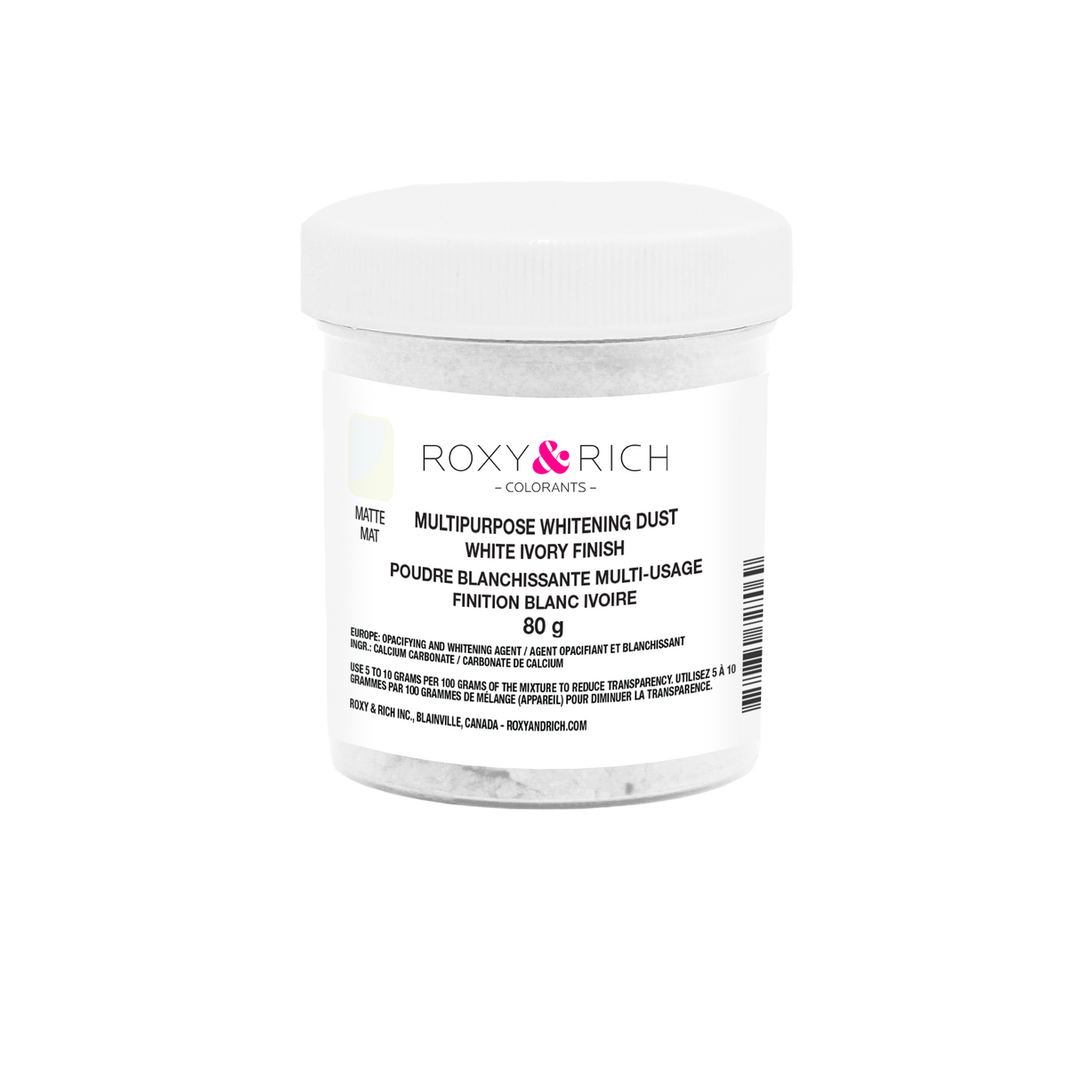 Poudre blanchissante multi-usage 80g - Roxy & Rich - Colorant alimentaire hydrosoluble - - La Guilde Culinaire
