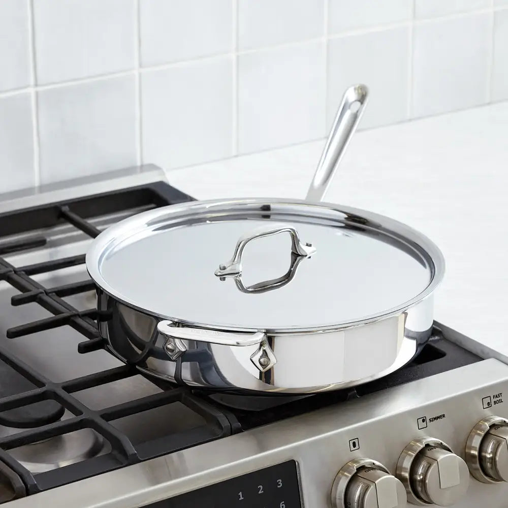 Sauteuse en acier inoxydable D3 avec couvercle - All-Clad - Poêle à frire - - La Guilde Culinaire