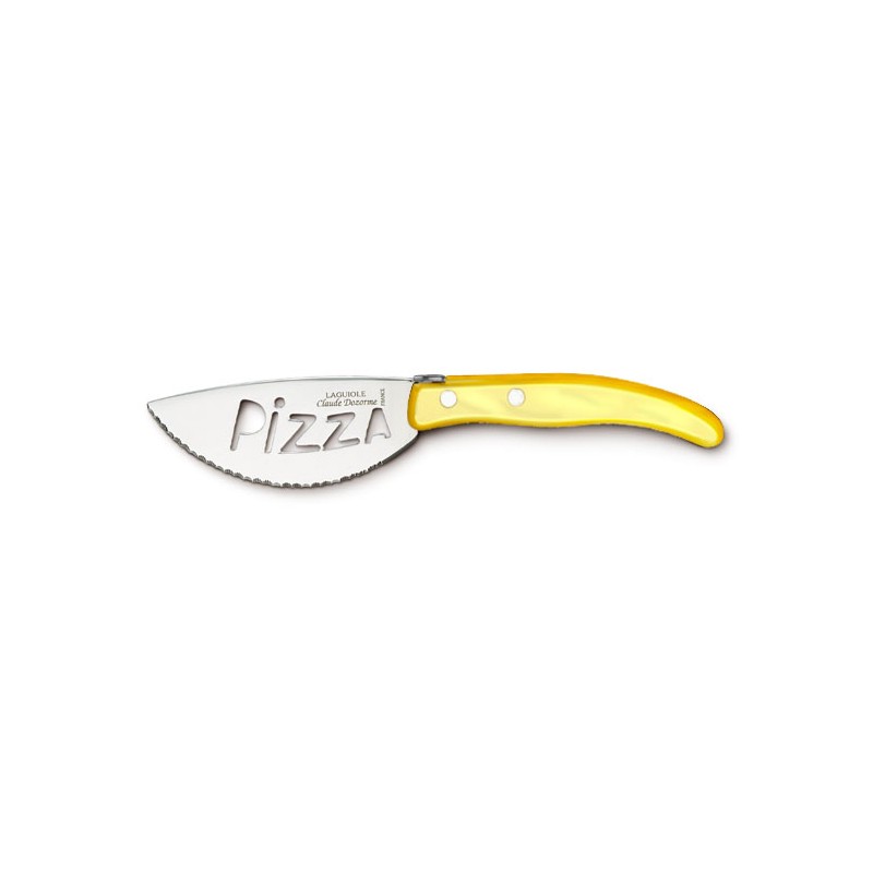 Couteau à pizza Berlingot manche nacrine Jaune - Claude Dozorme - Couteau à pizza - D1.13.091.81 - La Guilde Culinaire