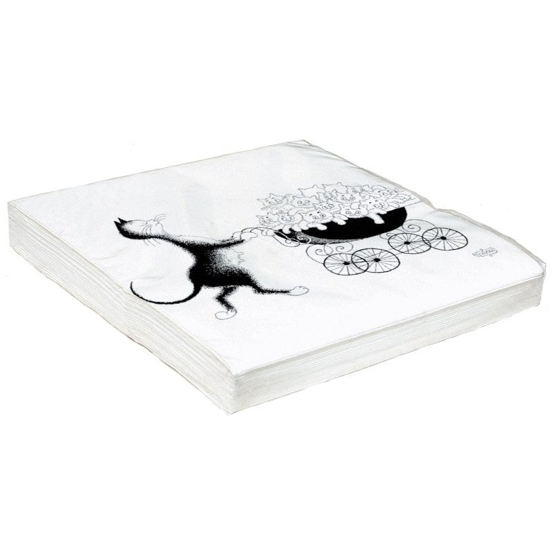 Serviettes Famille nombreuse - Chats Dubout - Editions Clouet - Serviette - - La Guilde Culinaire