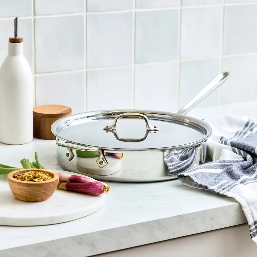 Sauteuse en acier inoxydable D3 avec couvercle - All-Clad - Poêle à frire - - La Guilde Culinaire