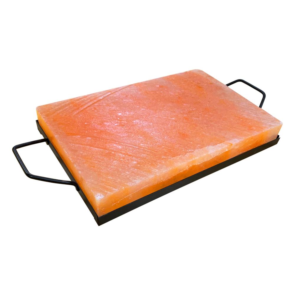 Planche de sel rose de l'Himalaya avec plateau de support pour la cuisson 17" - Outset - Planche à découper - - La Guilde Culinaire