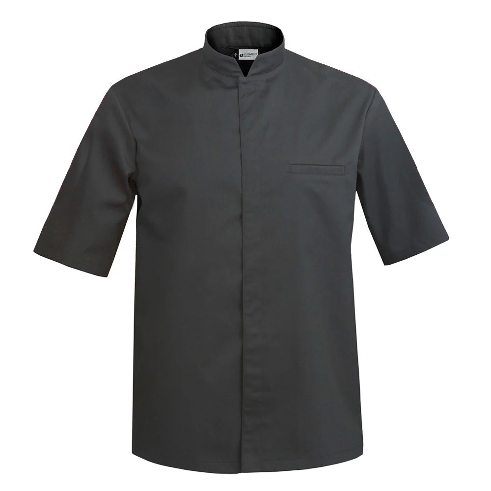 Veste de cuisine Mantova Noir Courtes T0 - UE S-42/44 - US 34/35 - Clement Design - Veste cuisine homme - MANTOVA NOIR MC T0 - La Guilde Culinaire