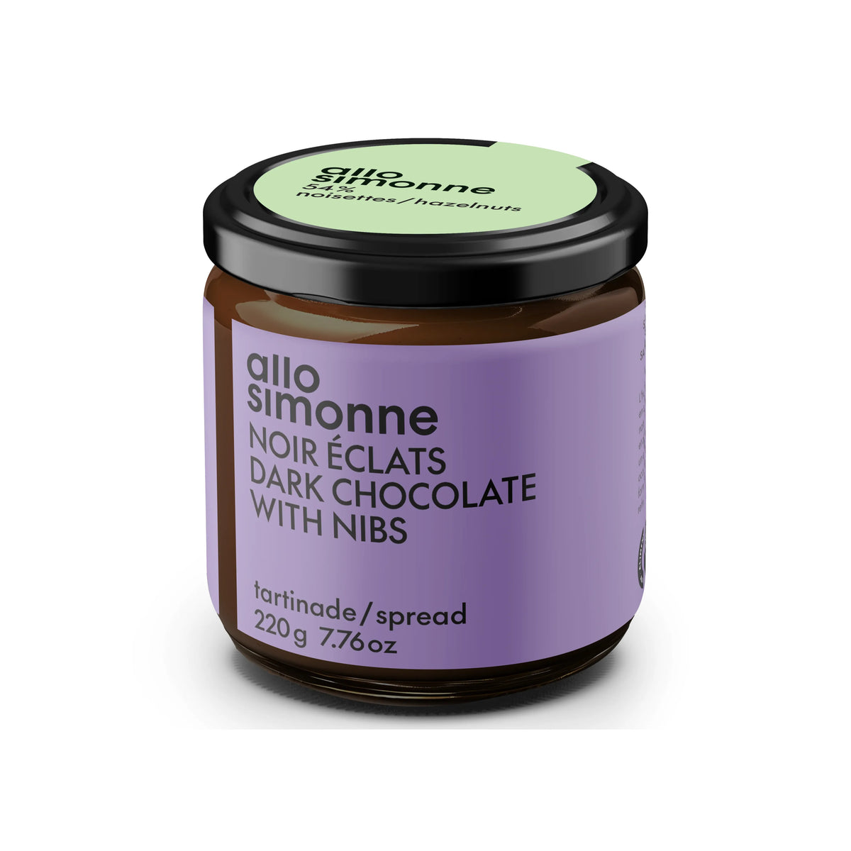 Tartinade Noisettes, Chocolat noir & Éclats de Cacao - Allo Simonne - Tartinade - - La Guilde Culinaire