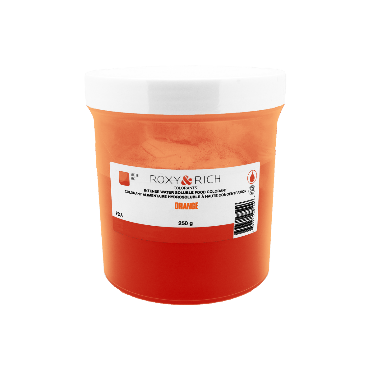 Colorant alimentaire hydrosoluble Orange 250g - Roxy & Rich - Colorant alimentaire hydrosoluble - H250-002 - La Guilde Culinaire