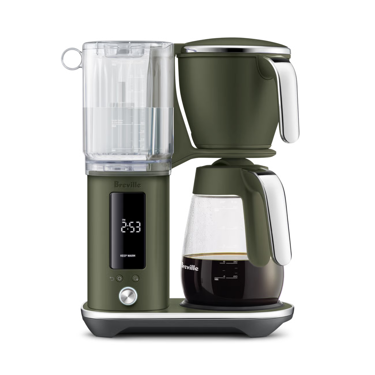 Machine à Café filtre The Luxe Brewer Glass Tapenade d’olive - Breville - Cafetière à filtre - BDC415OLT1BNA1 - La Guilde Culinaire