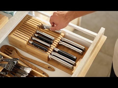 Range-couteaux à 2 niveaux DrawerStore Bambou - Joseph Joseph - Range-couvert - - La Guilde Culinaire