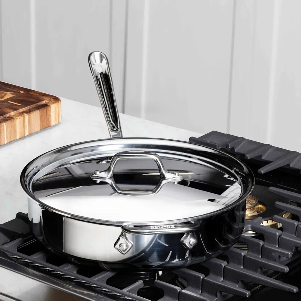 Sauteuse en acier inoxydable D3 avec couvercle - All-Clad - Poêle à frire - - La Guilde Culinaire