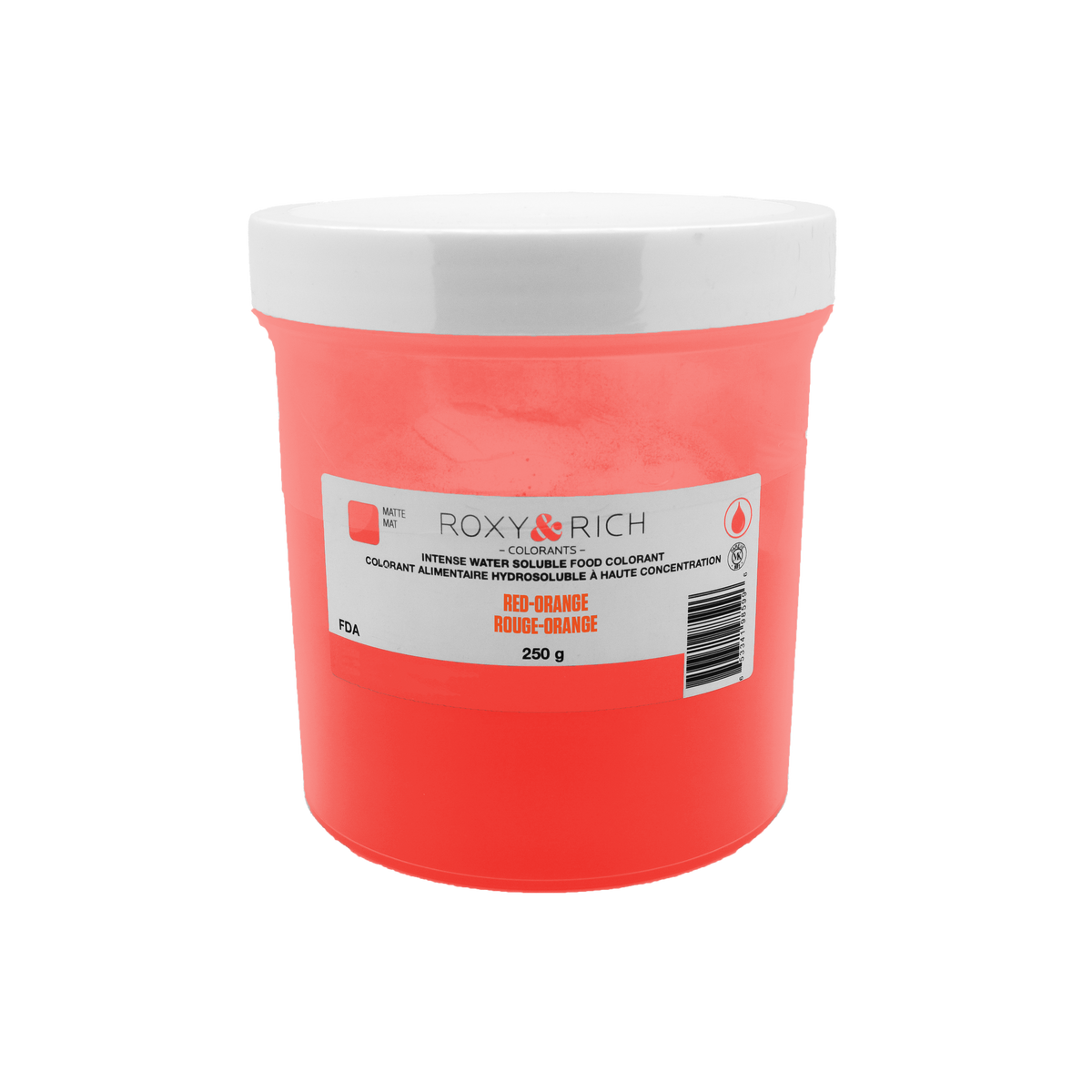 Colorant alimentaire hydrosoluble Rouge-Orange 250g - Roxy & Rich - Colorant alimentaire hydrosoluble - H250-015 - La Guilde Culinaire