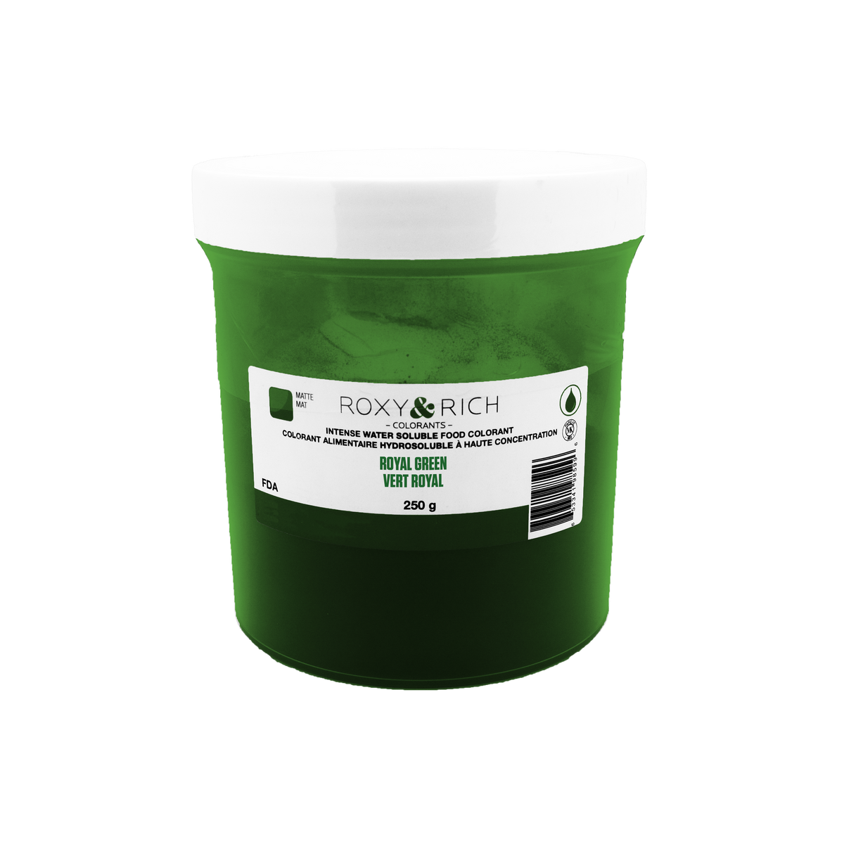 Colorant alimentaire hydrosoluble Vert Royal 250g - Roxy & Rich - Colorant alimentaire hydrosoluble - H250-011 - La Guilde Culinaire